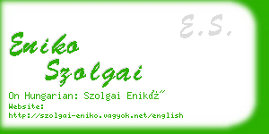 eniko szolgai business card